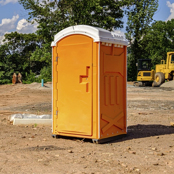 how often are the portable restrooms cleaned and serviced during a rental period in Diana